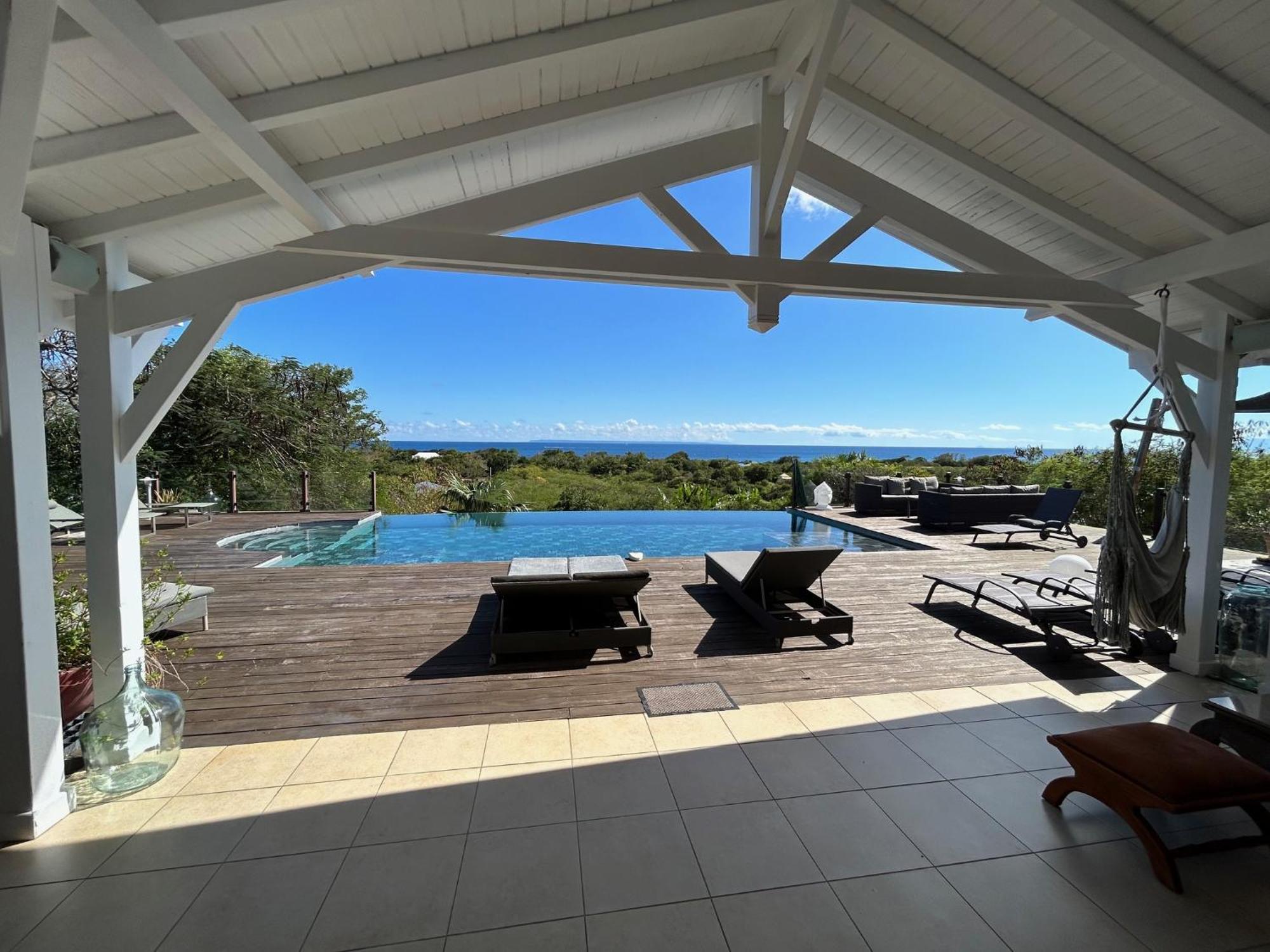 Villa Deluxe L'Hacienda Villa Vue Mer 180 Piscine Jacuzzi Proche Plage Marina Golf Pointe Des Chateaux Et Casino Jardin Clos Voyage Durable Saint-Francois  Bagian luar foto