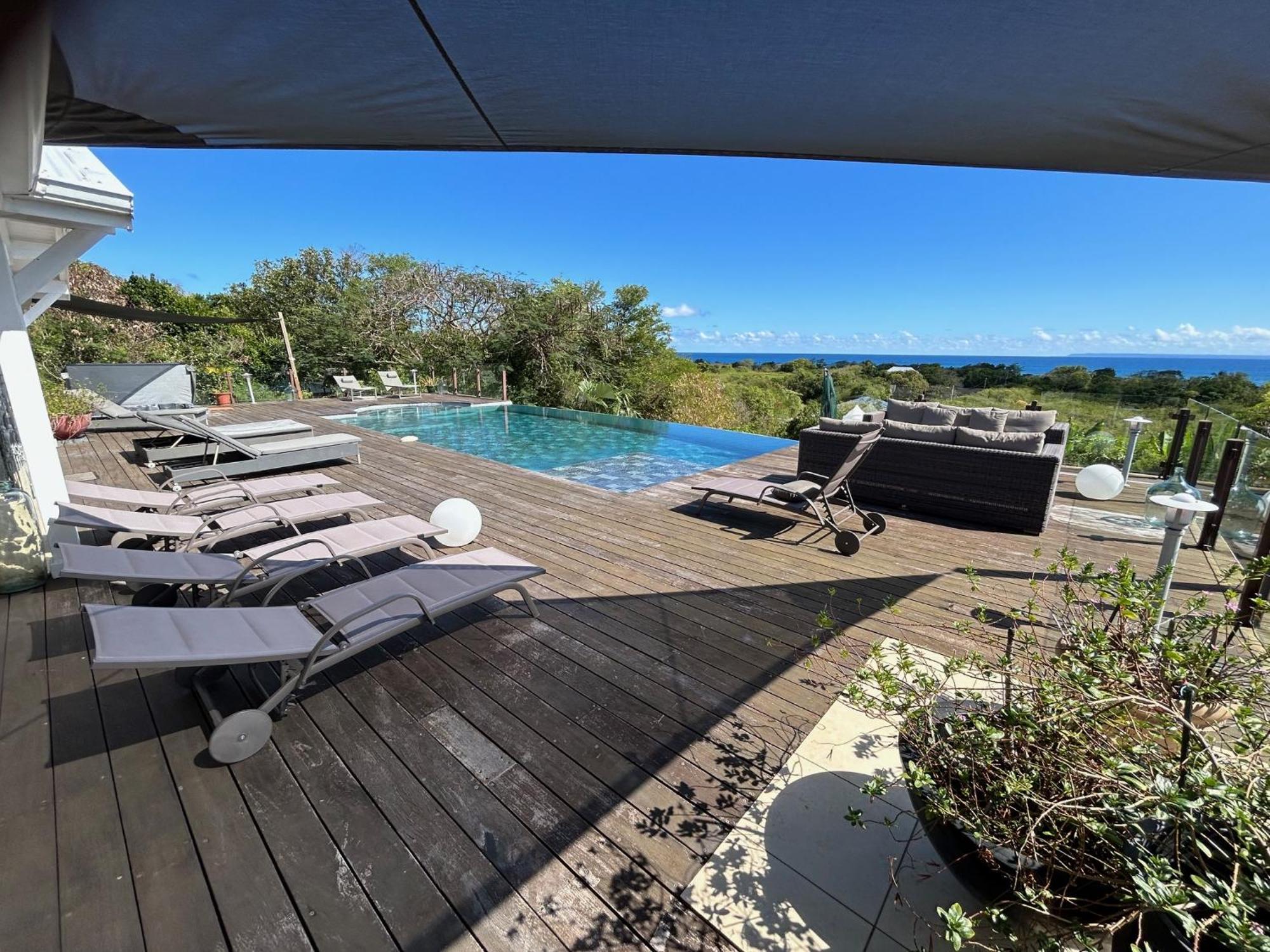 Villa Deluxe L'Hacienda Villa Vue Mer 180 Piscine Jacuzzi Proche Plage Marina Golf Pointe Des Chateaux Et Casino Jardin Clos Voyage Durable Saint-Francois  Bagian luar foto