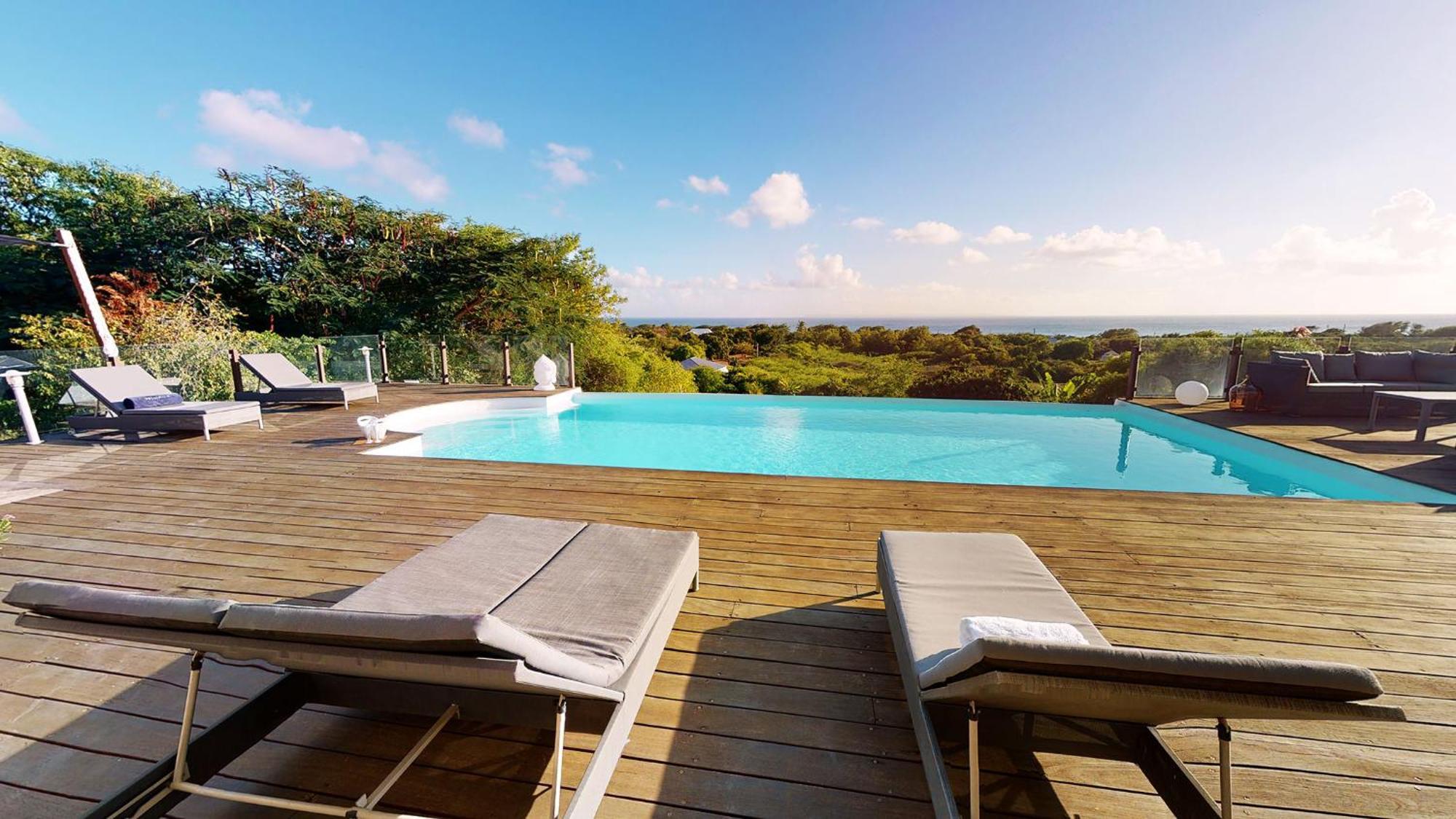 Villa Deluxe L'Hacienda Villa Vue Mer 180 Piscine Jacuzzi Proche Plage Marina Golf Pointe Des Chateaux Et Casino Jardin Clos Voyage Durable Saint-Francois  Ruang foto