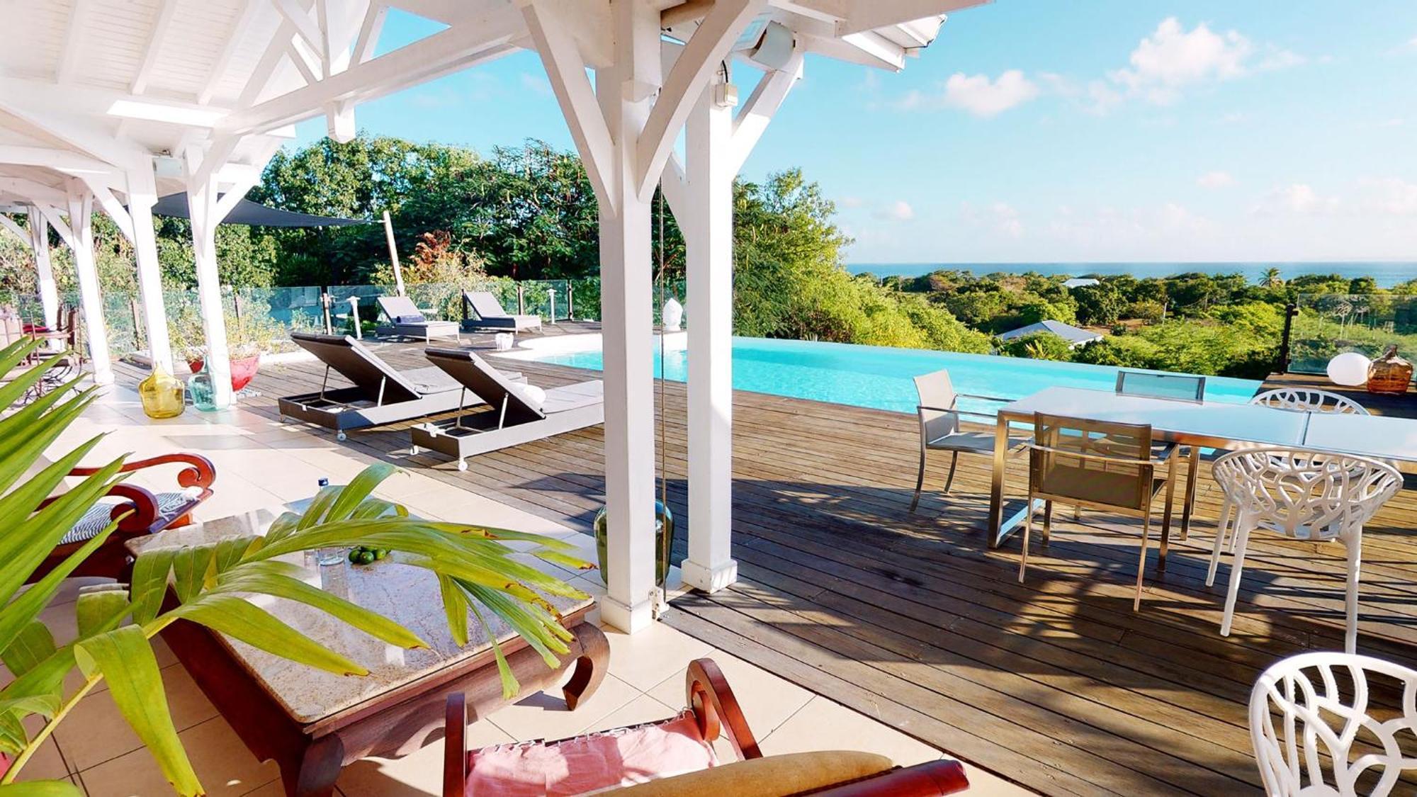 Villa Deluxe L'Hacienda Villa Vue Mer 180 Piscine Jacuzzi Proche Plage Marina Golf Pointe Des Chateaux Et Casino Jardin Clos Voyage Durable Saint-Francois  Ruang foto
